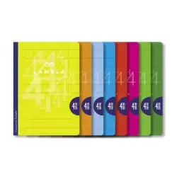 (06A4004) LAMELA LIBRETA GRAPADA 50H A4 90GR CUADROVÍA 4MM C/MARGEN CUBIERTA BÁSICA C/SURTIDOS