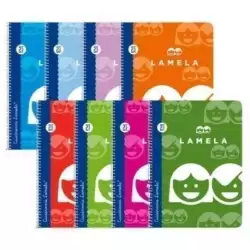 (07F005) LAMELA CUADERNO ESPIRAL 80H FOLIO 70GR CUADROVÍA 5MM C/MARGEN CUBIERTA BÁSICA C/SURTIDOS