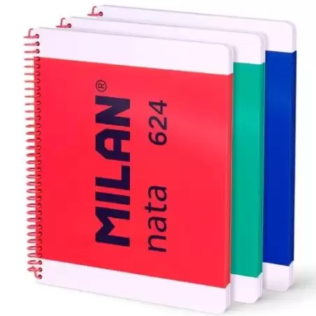 (57041E80X3) MILAN CUADERNO ESPIRAL A4 80H 95GR LISO TAPA DURA COLECCIÓN NATA® 624 SINCE 1918 SURTIDO PACK 3 UD