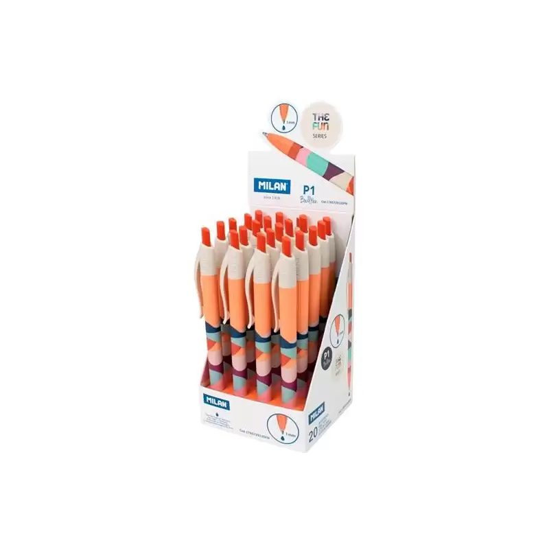 (1765729120FN) MILAN BOLÍGRAFO P1 THE FUN 624 TINTA AZUL CAJA EXPOSITORA 20 UD