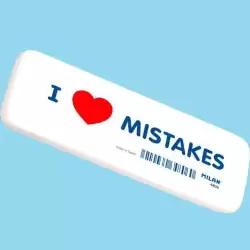 (CNM4806) MILAN GOMA 4806 MISTAKES BISELADA MIGA DE PAN FLEXIBLE BLANCO CAJA 6 GOMAS