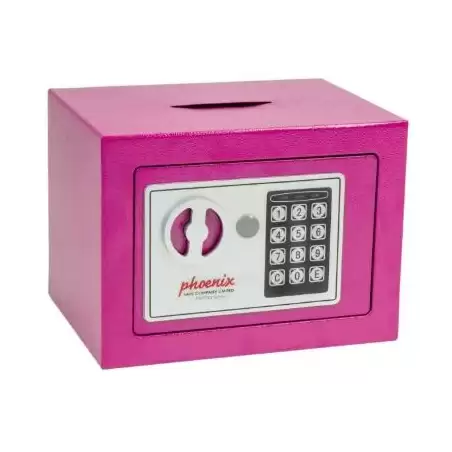 (SS0721EP) PHOENIX CAJA DE SEGURIDAD COMPACT HOME OFFICE 170X230X170MM 5L CERRADURA ELECTRÓNICA ROSA