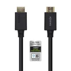 (A150-0422) AISENS CABLE HDMI V2.1 PREMIUM ALTA VELOCIDAD HEC 8K@60HZ 48GBPS A/M - A/M NEGRO 1