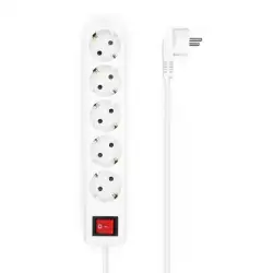 (A154-0651) AISENS BASE MULTIPLE 5 TOMAS CON INTERRUPTOR CON CABLE 3X1