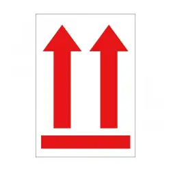 (12402) APLI ROLLO ETIQUETA FLECHA POSICIÓN VERTICAL ROJA
