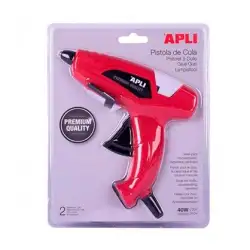 (13942) APLI PISTOLA DE SILICONA CALIENTE NEGRO 40W + 2 BARRAS