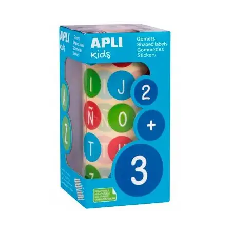 (15126) APLI ROLLO GOMETS ABECEDARIO MAYÚSCULAS REDONDOS 20MM