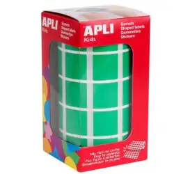 (4878) APLI GOMETS CUADRADOS 20MM ROLLO VERDE -ROLLO 1770 UNIDADES-