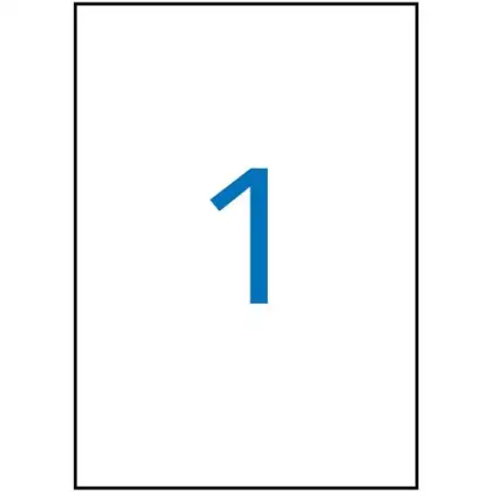 (01228) APLI ETIQUETAS ADHESIVAS 210X297MM LÁSER C/RECTOS 1 X 20H POLIÉSTER BLANCO