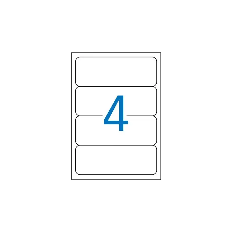 (01233) APLI ETIQUETAS ADHESIVAS PARA ARCHIVO 190X61MM INKJET/LÁSER C/ROMOS 4 X 25H BLANCO
