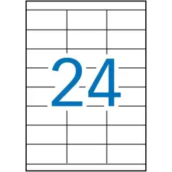 (01272) APLI ETIQUETAS ADHESIVAS 70X35MM INKJET/LÁSER C/RECTOS 24 X 100H BLANCO