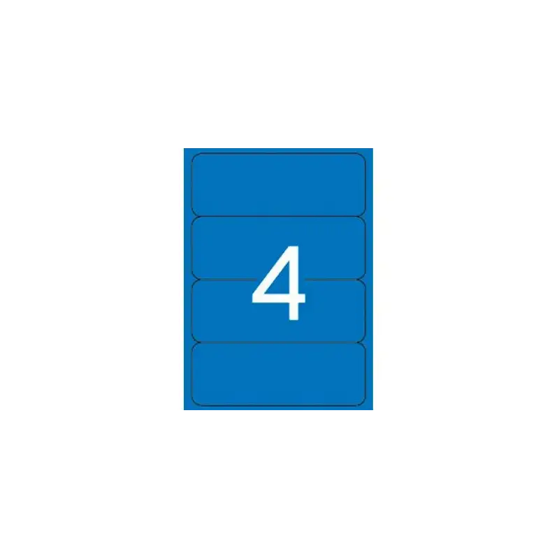 (01375) APLI ETIQUETAS ADHESIVAS ESPECIAL ARCHIVO 190X61MM INKJET/LÁSER C/ROMOS 4 X 20H AZUL