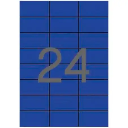 (01592) APLI ETIQUETAS ADHESIVAS 70X37MM INKJET/LÁSER C/RECTOS 24 X 20H AZUL