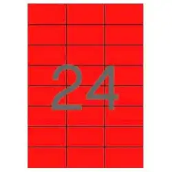 (01593) APLI ETIQUETAS ADHESIVAS 70X37MM INKJET/LÁSER C/RECTOS 24 X 20H ROJO