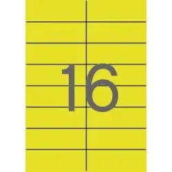(01595) APLI ETIQUETAS ADHESIVAS 105X37MM INKJET/LÁSER C/RECTOS 16 X 20H AMARILLO FLUORESCENTE