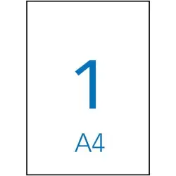 (01788) APLI ETIQUETAS ADHESIVAS 210X297MM INKJET/LÁSER C/RECTOS 1 X 500H BLANCO