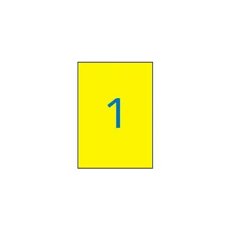 (02878) APLI ETIQUETAS ADHESIVAS 210X297MM LÁSER C/RECTOS 1 X 20H AMARILLO FLUORESCENTE