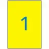 (02878) APLI ETIQUETAS ADHESIVAS 210X297MM LÁSER C/RECTOS 1 X 20H AMARILLO FLUORESCENTE