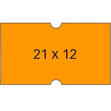 (100912) APLI ETIQUETAS PARA ETIQUETADORA DE PRECIOS  21X12MM C/RECTOS 6 ROLLOS DE 1000 NARANJA
