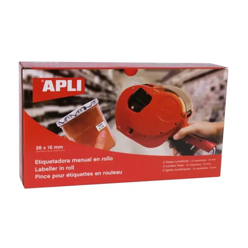 (101419) APLI ETIQUETADORA PRECIOS 2 LÍNEAS PARA ETIQUETAS 26X16MM