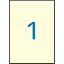 (11802) APLI ETIQUETAS ADHESIVAS 210X297MM INKJET/LÁSER C/RECTOS 1 X 20H CREMA