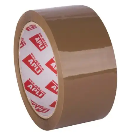 (11593) APLI PRECINTO BASIC PP ADHESIVO ACRÍLICO 25 MICRAS ROLLO 48MMX66M MARRÓN BRILLANTE