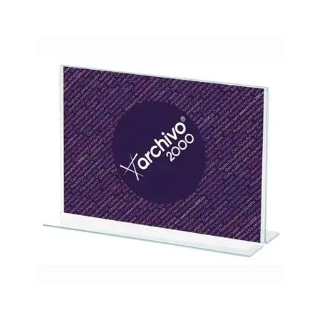 (11204 CS TP) ARCHIVO 2000 EXPOSITOR SOBREMESA EN FORMA DE T DIN A4 HORIZONTAL 85X300X215 MM CRISTAL TRANSPARENTE