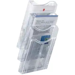 (6123 CS TP) ARCHIVO 2000 EXPOSITOR MURAL ARCHIPLAY 3 COMPARTIMENTOS DIN A4 VERTICAL 105X235X445 MM CRISTAL TRANSPARENTE