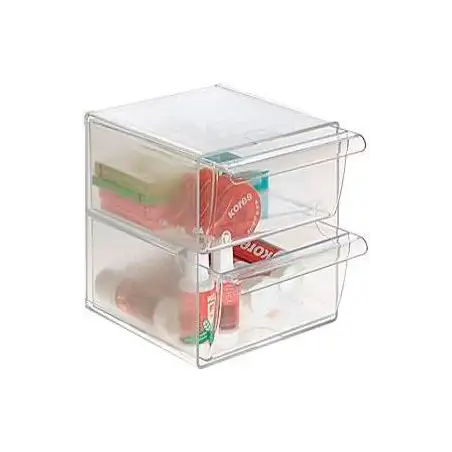 (6702 CS TP) ARCHIVO 2000 ORGANIZADOR ARCHICUBO 2 CAJONES 190X150X150 MM CRISTAL TRANSPARENTE