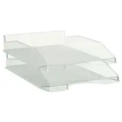 (742 CS TP) ARCHIVO 2000 BANDEJA APILABLE EN 3 POSICIONES FONDO LISO DIN A4 Y FOLIO 345X255X60 MM CRISTAL TRANSPARENTE