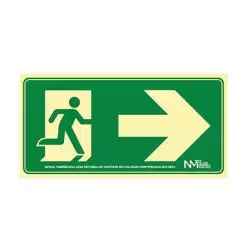 (6170-16H VE) ARCHIVO 2000 SEÑAL "SALIDA DE EMERGENCIA DERECHA" 160X320 PVC VERDE