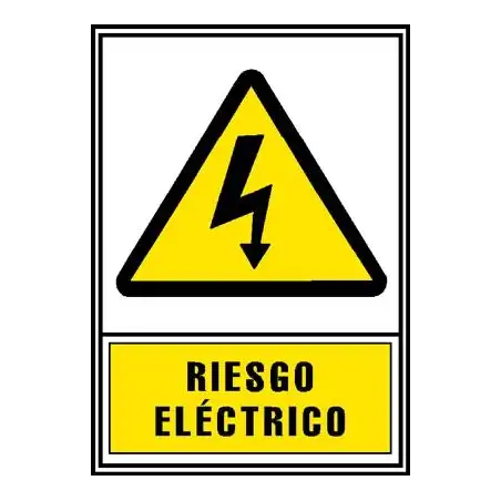 (6172-03 AM) ARCHIVO 2000 SEÑAL "RIESGO ELÉCTRICO" 210X297 PVC AMARILLO