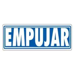 (6177-04 GS) ARCHIVO 2000 SEÑAL "EMPUJAR" 175X65 PVC GRIS