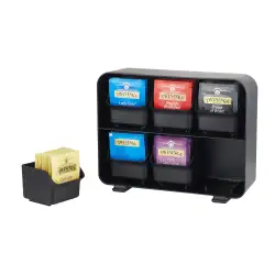 (CD906 NE) ARCHIVO 2000 ORGANIZADOR  LA HORA DEL CAFÉ 6 COMPARTIMENTOS INFUSIONES Y CÁPSULAS 130X260X200 MM NEGRO