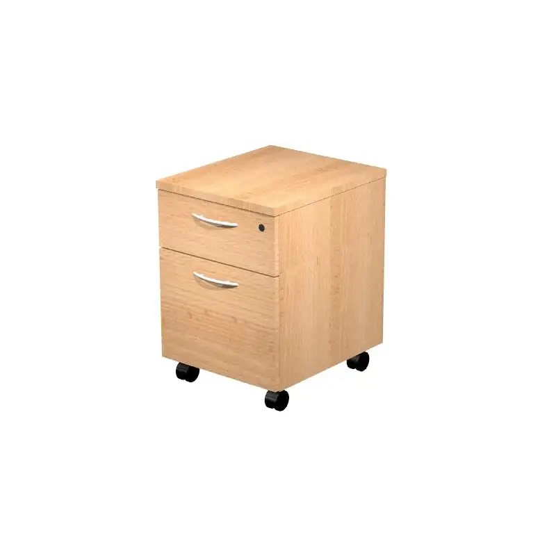 (60022-6) ARTEXPORT CAJONERA PRESTO 2 CAJONES C/RUEDAS GUÍAS METÁLICAS CERRADURA HAYA -DESMONTADO-