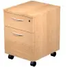 (60022-6) ARTEXPORT CAJONERA PRESTO 2 CAJONES C/RUEDAS GUÍAS METÁLICAS CERRADURA HAYA -DESMONTADO-