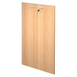 (60069M-6) ARTEXPORT PAREJA DE PUERTAS PARA ESTANTERÍA MEDIA PRESTO 18MM CON CERRADURA HAYA