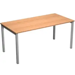 (66002-6+86711N+86307) ARTEXPORT MESA ESCRITORIO VENERE 140 CON 4 PATAS DE METAL 40X40MM TABLERO 22MM HAYA