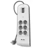 (BSV604VF2M) BELKIN REGLETA DE PROTECCION CONTRA SOBRETENSIONES CON 6 TOMAS + 2 PUERTOS USB BOTÓN DE APAGADO Y ENCENDIDO 2 ME...
