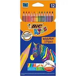 (9505222) BIC LÁPICES DE COLORES KIDS EVOLUTION STRIPES C/SURTIDOS ESTUCHE 12 UD