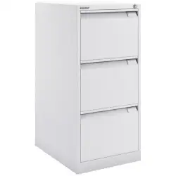 (1633A-BA5) BISLEY ARCHIVADOR METÁLICO BS1633 PREMIUM 3 CAJONES FOLIO CARPETAS COLGANTES MULTIFORMATO FONDO 62CM BLANCO