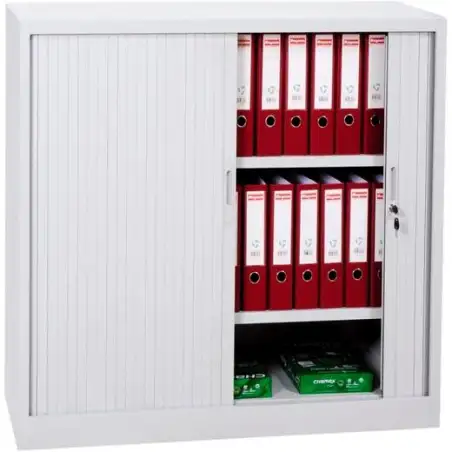 (ET410/2S-AV7) ARMARIO METÁLICO DOS PUERTAS PERSIANA CORREDERAS 105X102X45 CM (ANCHO X FONDO X ALTO) INCLUYE 2 BALDAS ACABADO...