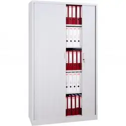 (ET410/4S-AV7) ARMARIO METÁLICO DOS PUERTAS PERSIANA CORREDERAS 100X45X198 CM (ANCHO X FONDO X ALTO) INCLUYE 4 BALDAS ACABADO...