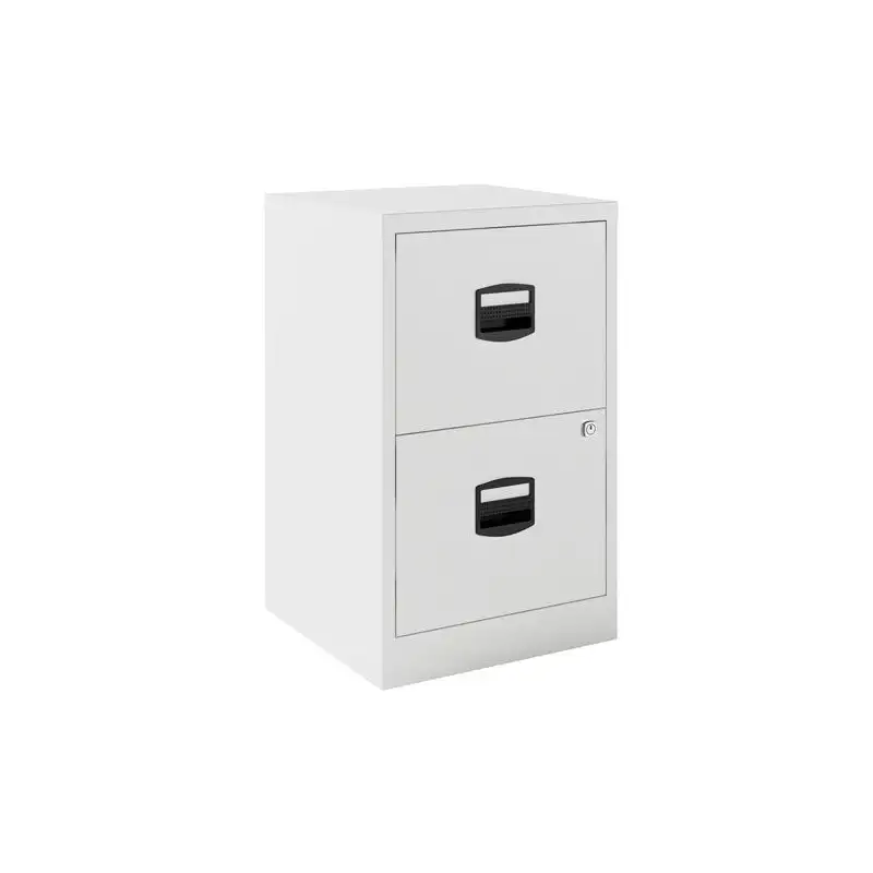 (PFA2-BA5) BISLEY CAJONERA METÁLICA PF 2 CAJONES ARCHIVO FIJA FONDO 40CM BLANCO