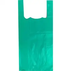 (8094) BOLSA DE ASA ANÓNIMA 42X53CM 50 MICRAS 70% RECICLADO VERDE PAQUETE 1KG