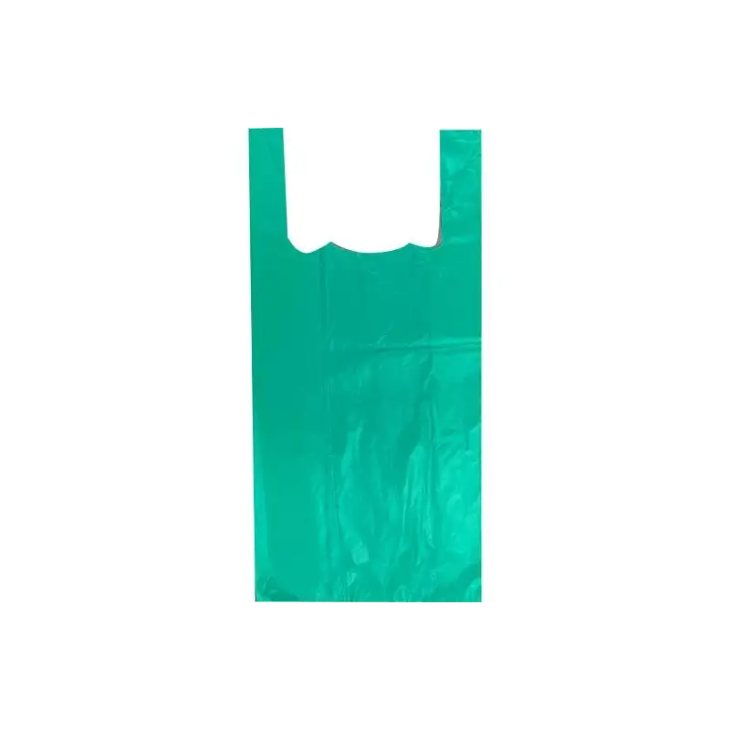 (8094) BOLSA DE ASA ANÓNIMA 42X53CM 50 MICRAS 70% RECICLADO VERDE PAQUETE 1KG