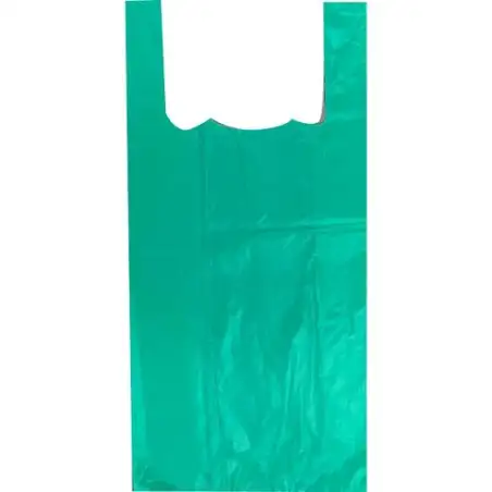 (8094) BOLSA DE ASA ANÓNIMA 42X53CM 50 MICRAS 70% RECICLADO VERDE PAQUETE 1KG