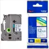 (TZE133) BROTHER CINTA ROTULADORA LAMINADA TEXTO AZUL SOBRE TRANSPARENTE - 12MMX8M