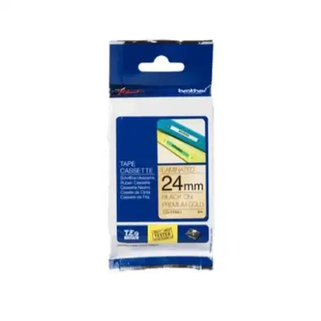 (TZEPR851) BROTHER CINTA ROTULADORA LAMINADA PREMIUM TEXTO NEGRO SOBRE FONDO DORADO - 24MMX8M