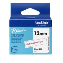 (BTAG232) BROTHER CINTA DOMÉSTICA BTAG ROJO SOBRE BLANCO - PTN10